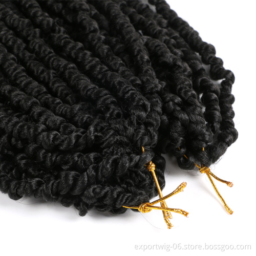 Pre-twisted Passion Twist Crochet Hair Extensions Passion 18inch Pre-looped  Water Wave Twist  for Black Women Crochet Wholesale